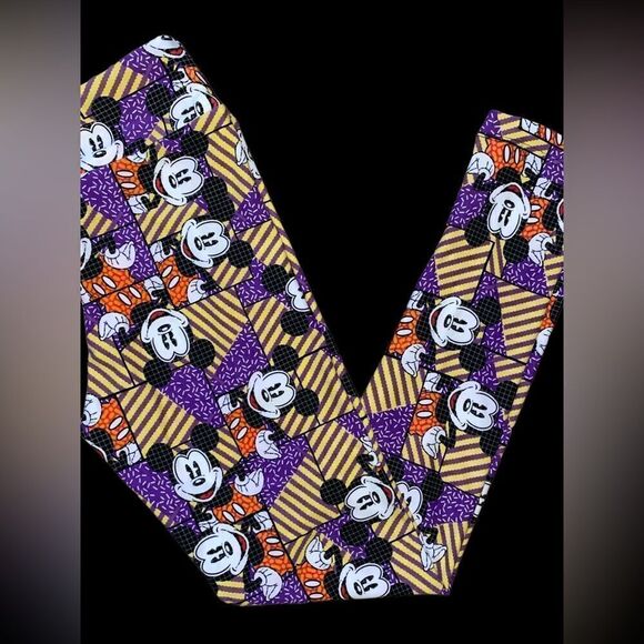 LuLaRoe Tween Leggings • Disney’s Mickey • Purple Retro Designs • Adult 00-0 - Picture 8 of 12